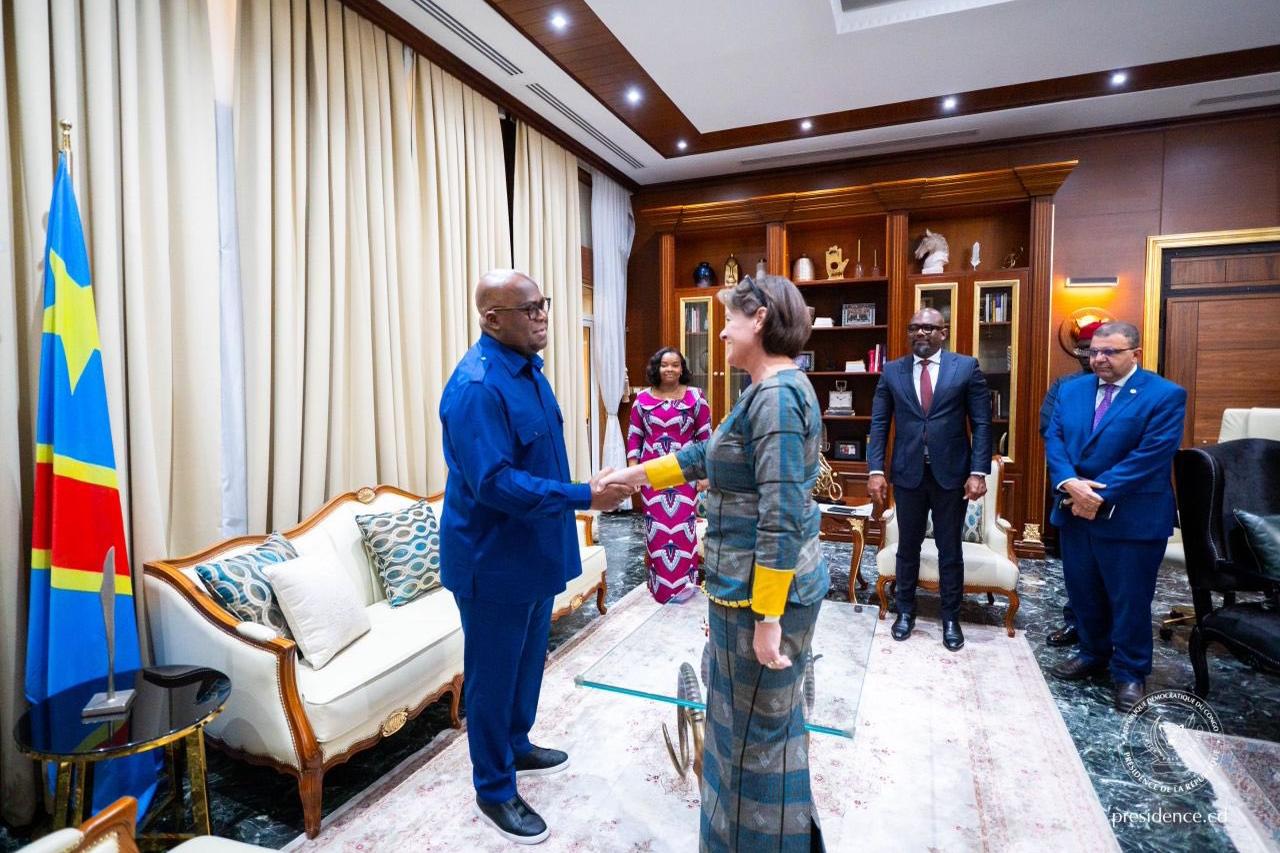 Le Président Tshisekedi reçoit la RSSG a.i. Vivian van de Perre à la Cité de l’Union africaine