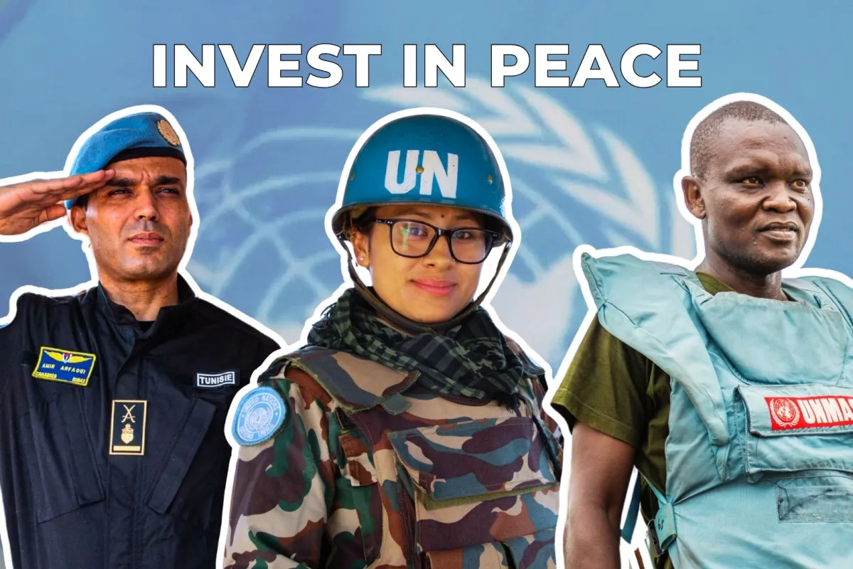 three peacekeepers pausing