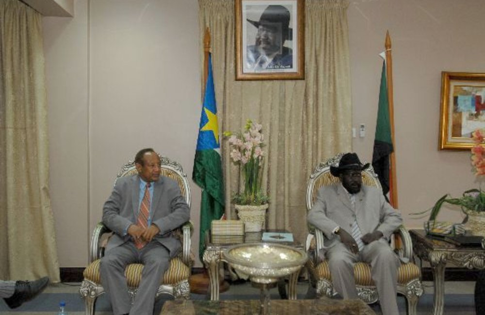 SRSG Haile Menkerios meeting with Government of Southern Sudan President and First Vice-President of Sudan Salva Kiir Mayardit.