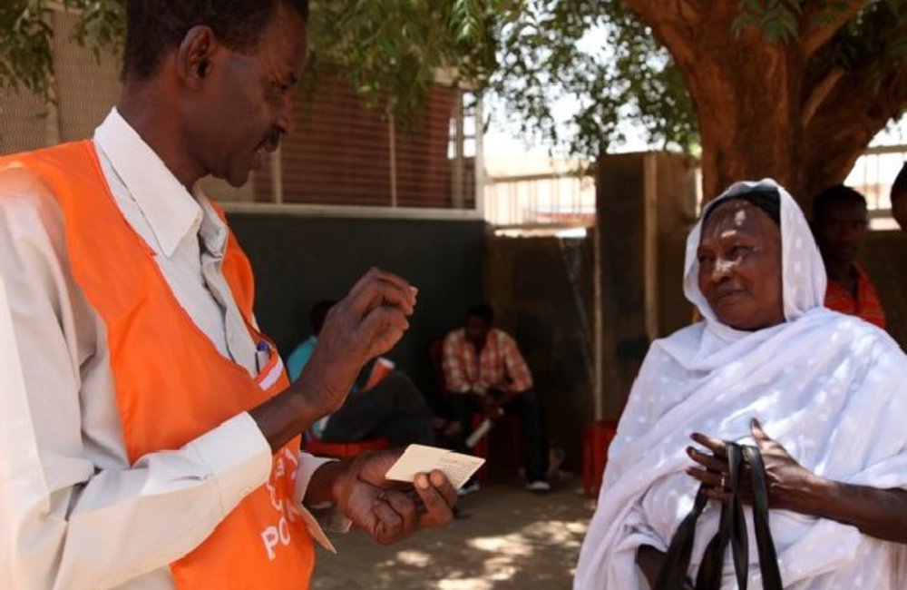 Polling staff answering ,Khartoum